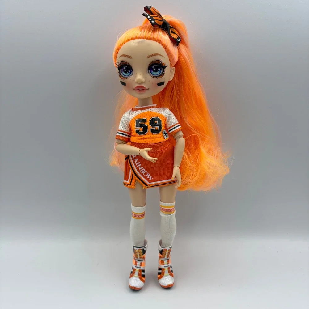 Rainbow High Cheer Poppy Rowan Orange Fashion Doll Series 1 Butterfly 11 inch